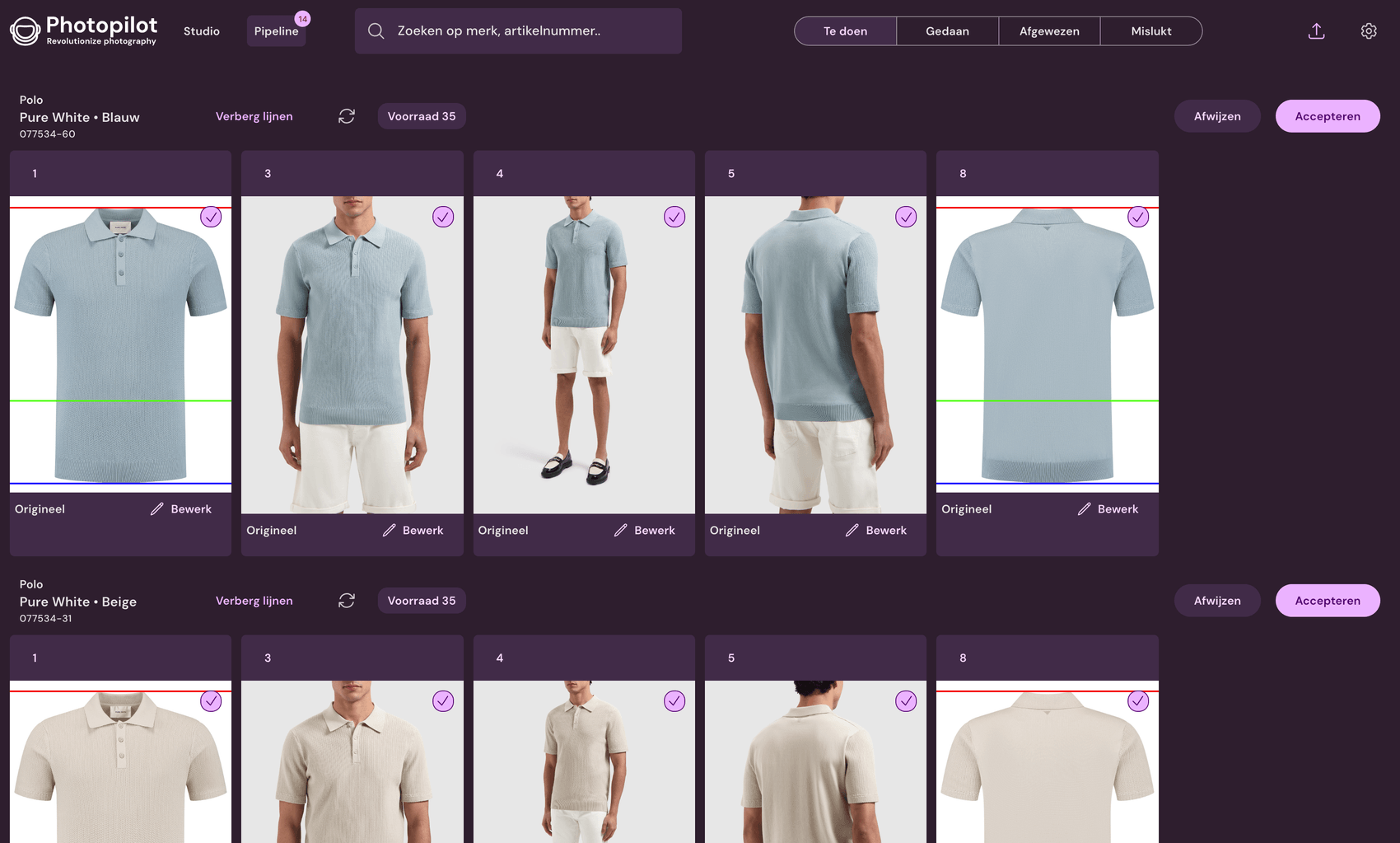Stel moeiteloos stijlvolle outfits samen op locatie.